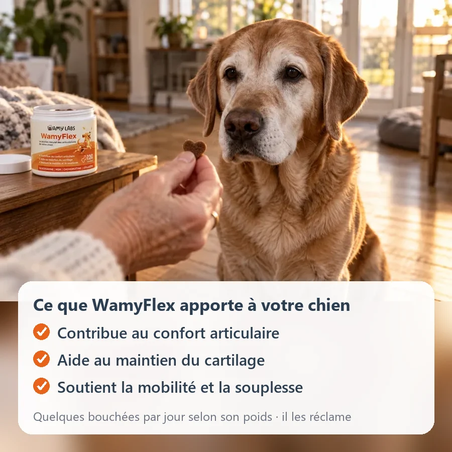 Contribue au confort articulaire, aide au maintien du cartilage, soutient la mobilité et la souplesse